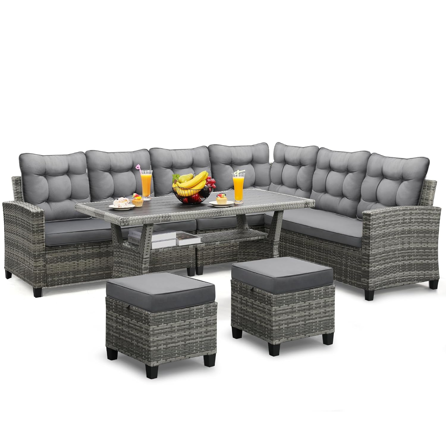 Outdoor Furniture Dining Set - طقم أثاث للفناء مكون من 6