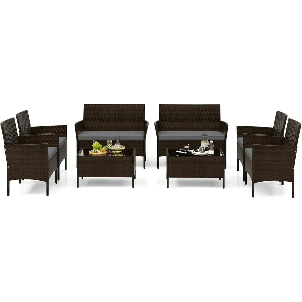 Outdoor Furniture Loveseat - طقم أثاث خارجي من الراتان مكون