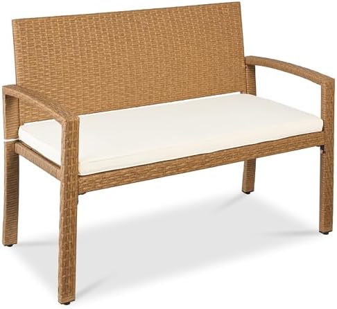 Outdoor Furniture Bench - مقعد خارجي لشخصين من الخوص، أثاث
