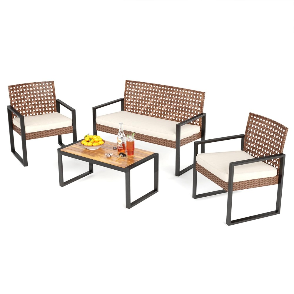 Outdoor Furniture Loveseat - طقم أثاث خارجي من الخوص لـ