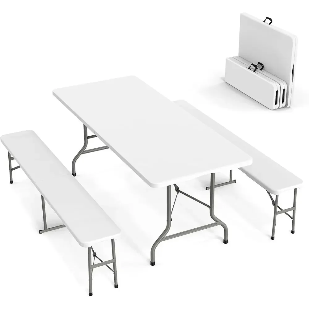 Outdoor Furniture Dining Set - طقم طاولة نزهة خارجية مع مقعدين،