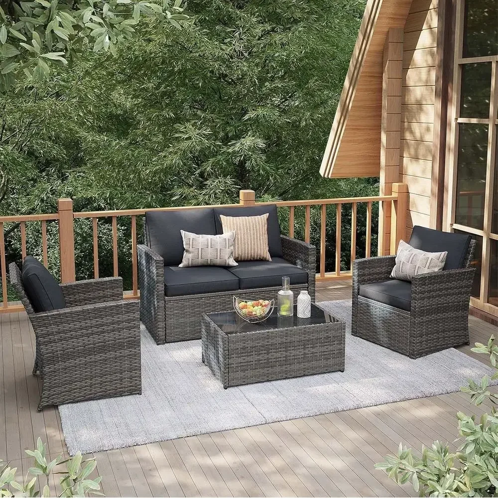 Outdoor Furniture Loveseat - طقم أثاث خارجي مكون من 4