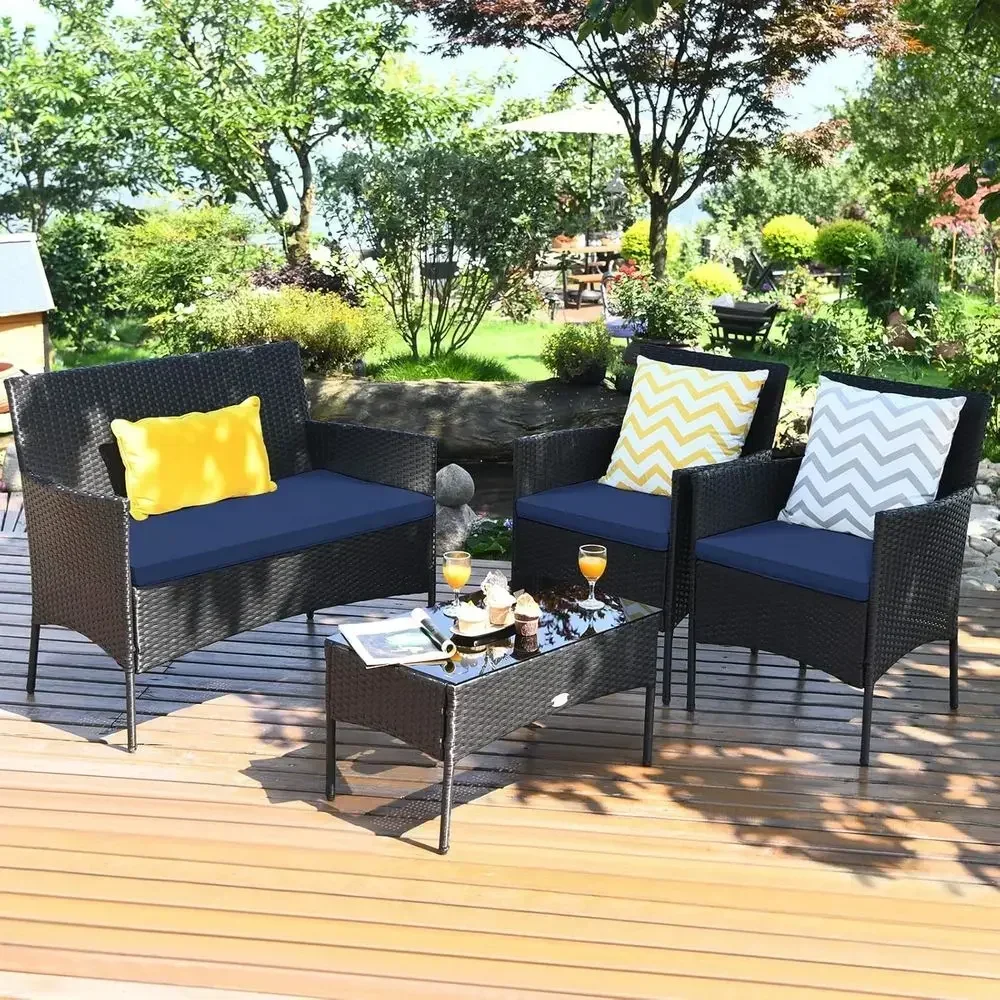 Outdoor Furniture Loveseat - طقم أثاث خارجي من الخوص مكون