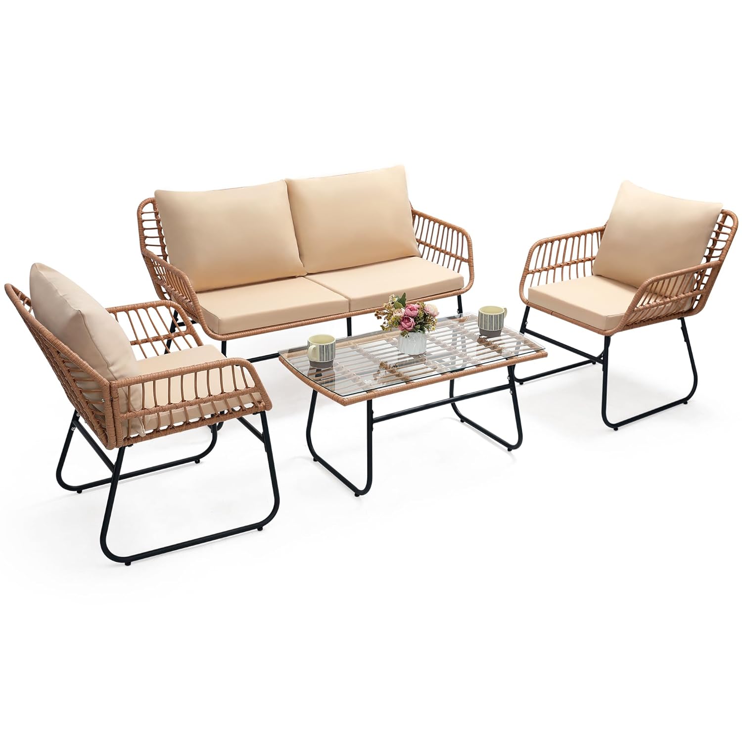Outdoor Furniture On Sale - طقم أثاث خارجي من 4 قطع،
