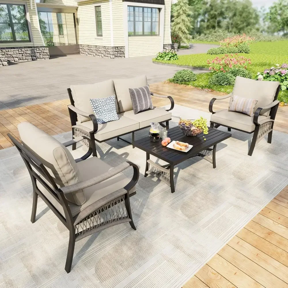 Outdoor Furniture Loveseat - طقم أثاث خارجي معدني مكون من