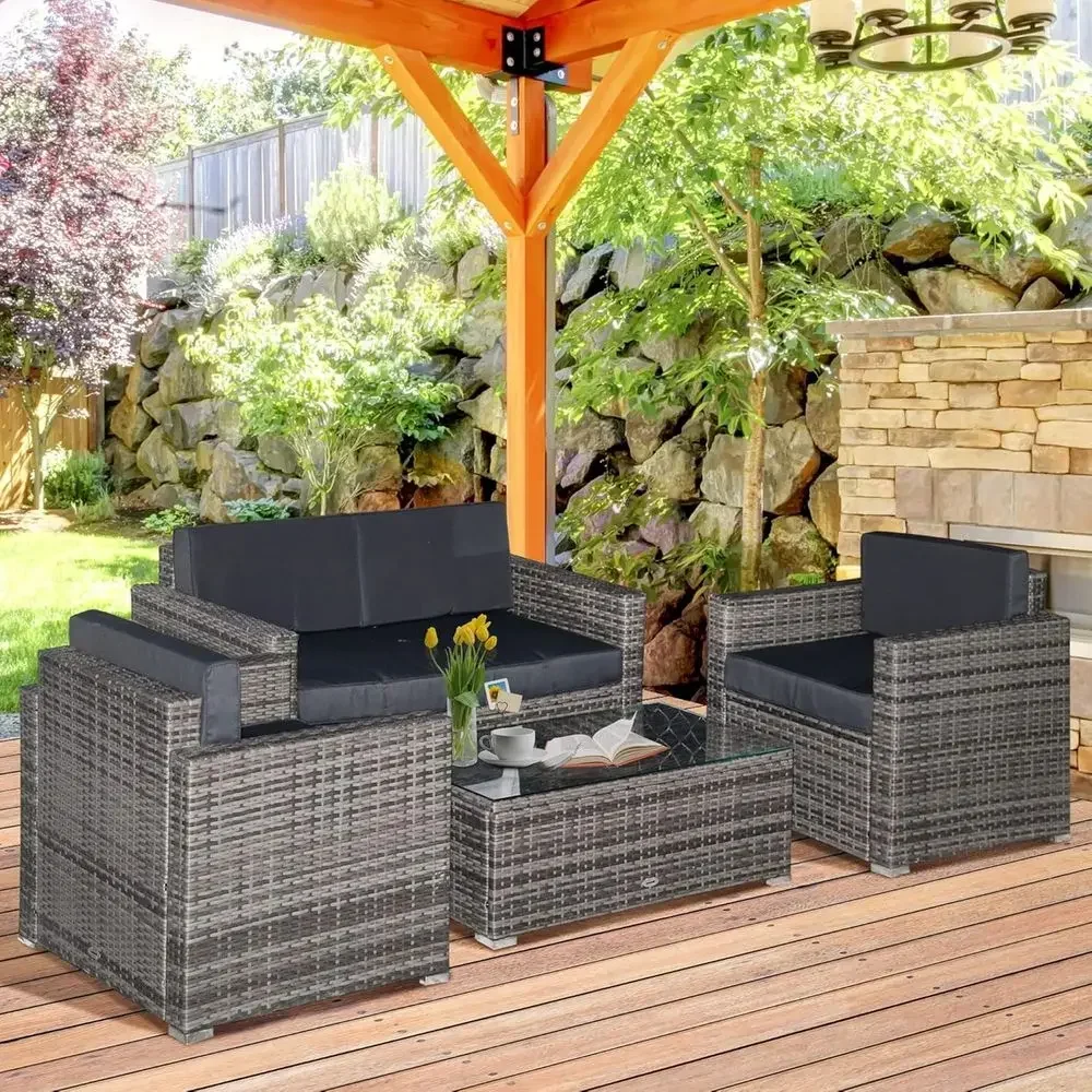 Outdoor Furniture Loveseat - طقم أثاث خارجي من الخوص مكون