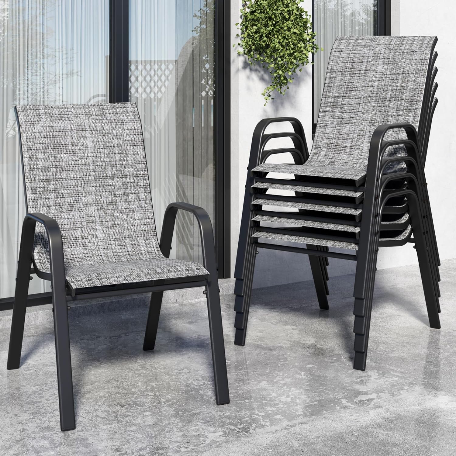 Outdoor Furniture On Sale - مجموعة من 6 كراسي طعام خارجية
