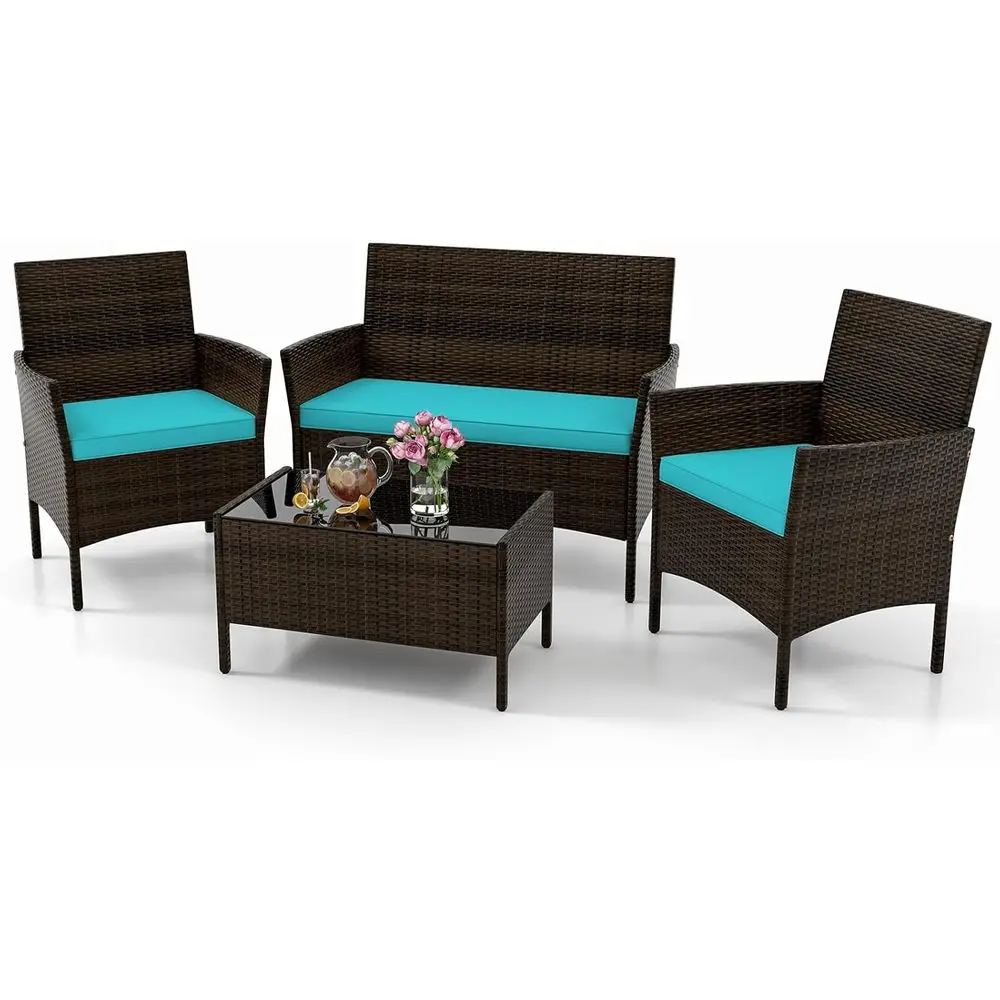 Outdoor Furniture Loveseat - طقم أثاث خارجي من 4 قطع