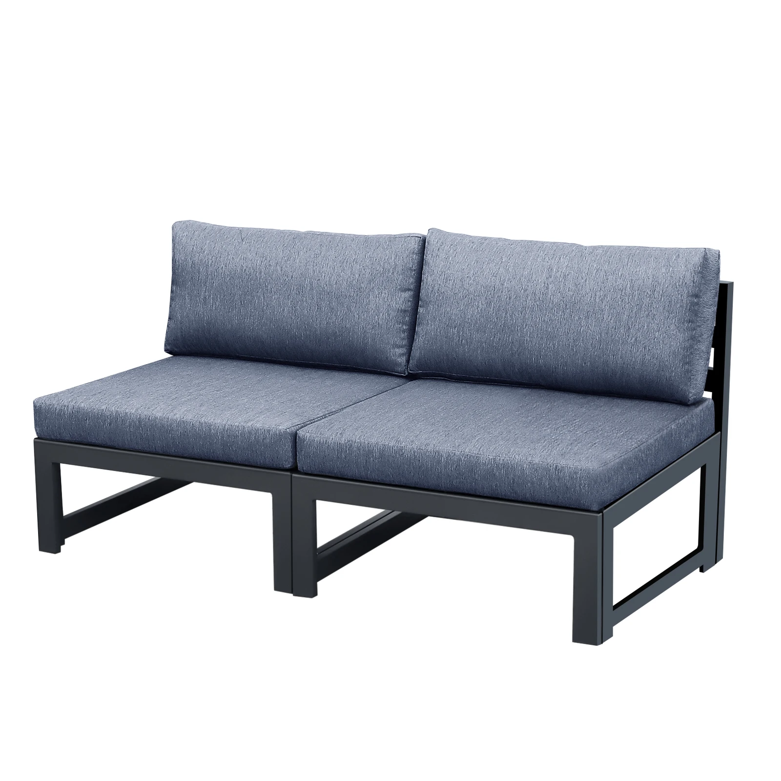 Outdoor Furniture Loveseat - طقم أريكة مقطعي للفناء بدون ذراع،