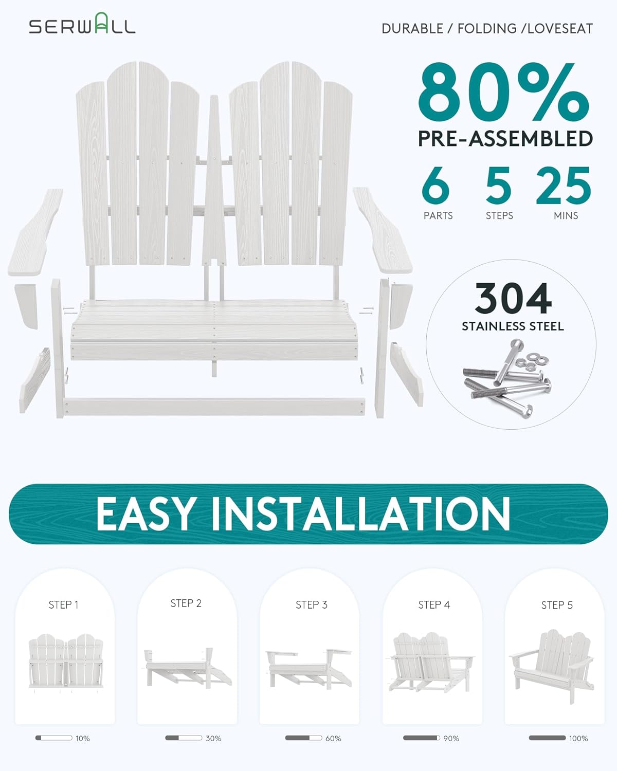 كرسي أديرونداك قابل للطي مصنوع - مراجعة Outdoor Furniture Loveseat وسعره
