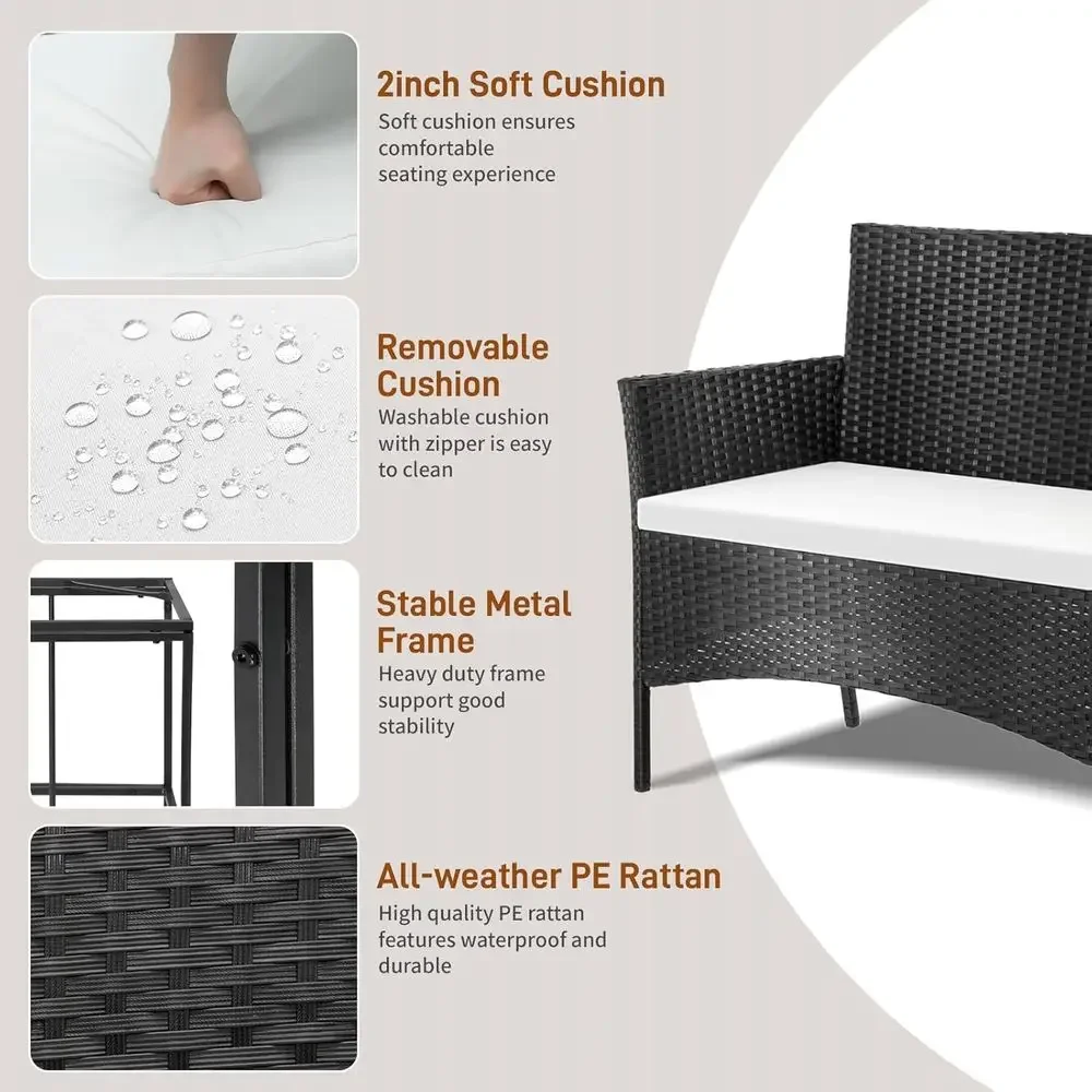 طقم أثاث خارجي مكون من 4 قطع:  - مراجعة Outdoor Furniture Loveseat وسعره
