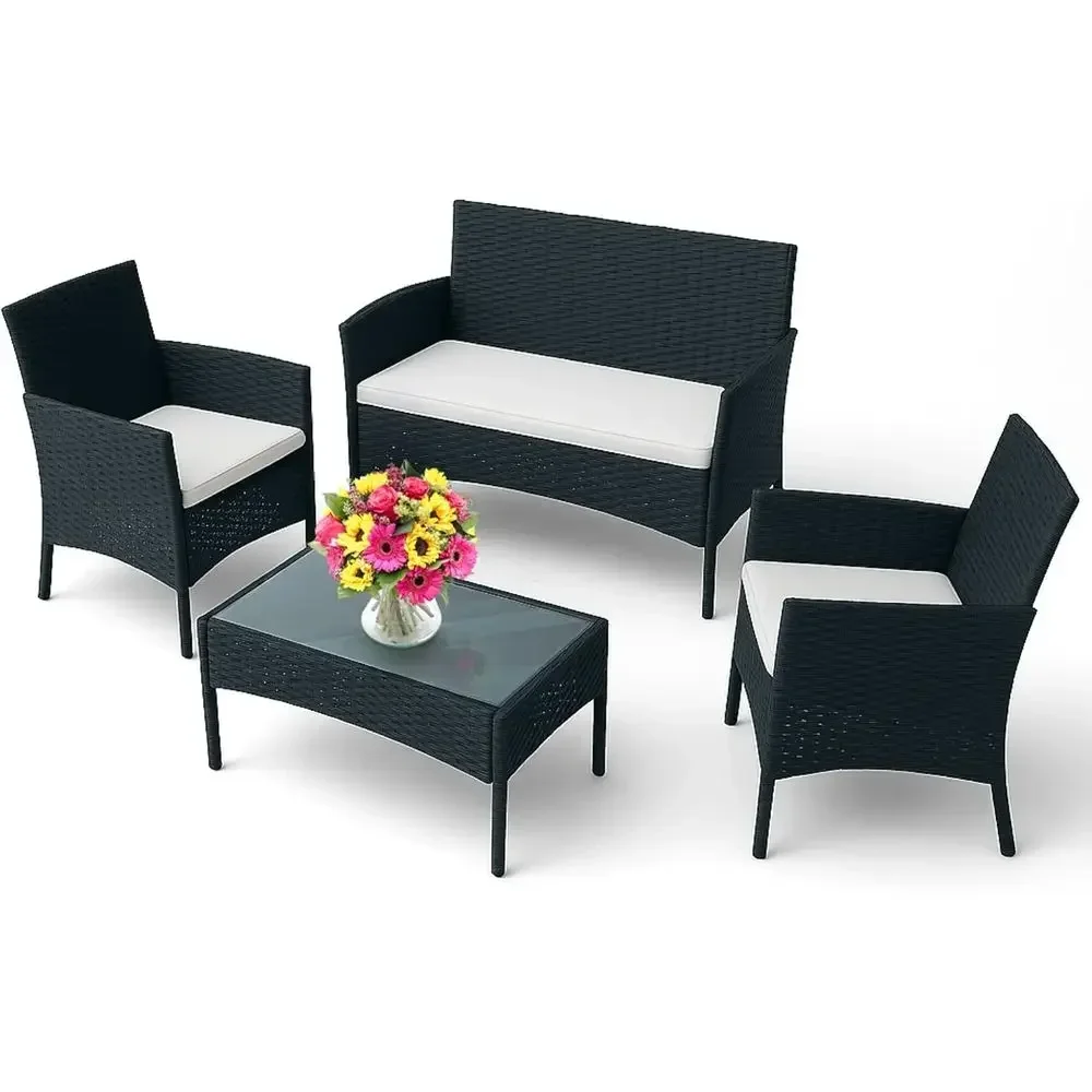 طقم أثاث خارجي مكون من 4 قطع:  - مراجعة Outdoor Furniture Loveseat وسعره