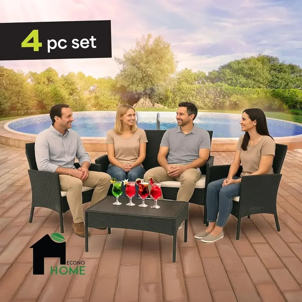طقم أثاث خارجي مكون من 4 قطع:  - مراجعة Outdoor Furniture Loveseat وسعره