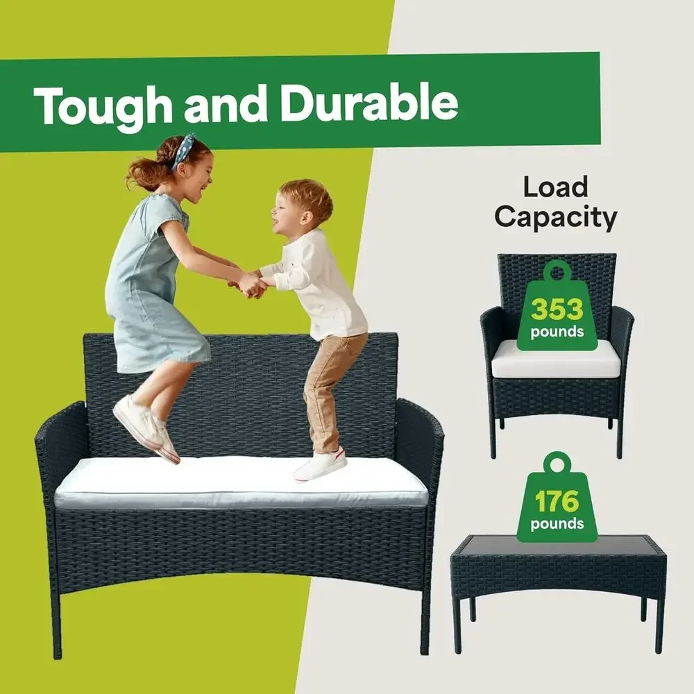 طقم أثاث خارجي مكون من 4 قطع:  - مراجعة Outdoor Furniture Loveseat وسعره