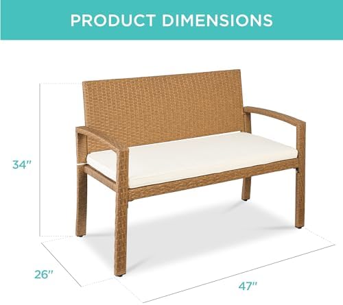 مقعد خارجي لشخصين من الخوص، أث - مراجعة Outdoor Furniture Bench وسعره