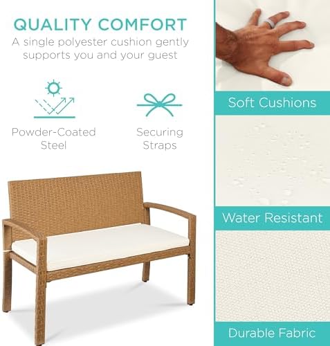 مقعد خارجي لشخصين من الخوص، أث - مراجعة Outdoor Furniture Bench وسعره