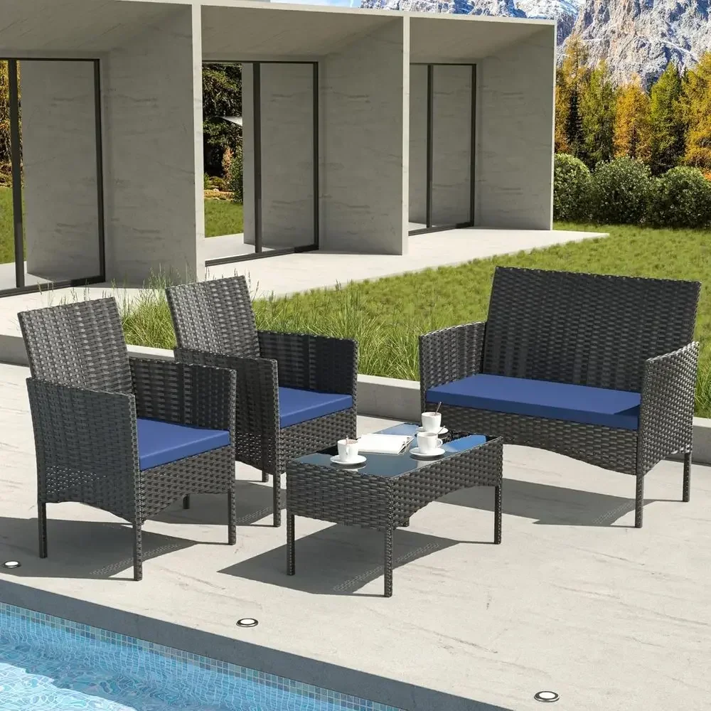 طقم أثاث خارجي مكون من 4 قطع:  - مراجعة Outdoor Furniture Loveseat وسعره