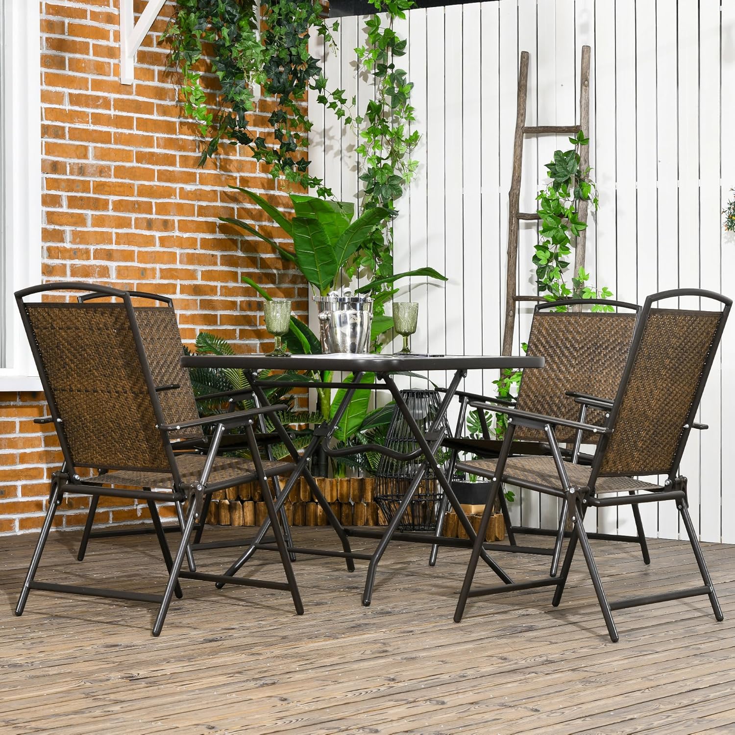طقم طعام خارجي قابل للطي من 5  - مراجعة Outdoor Furniture Dining Set وسعره