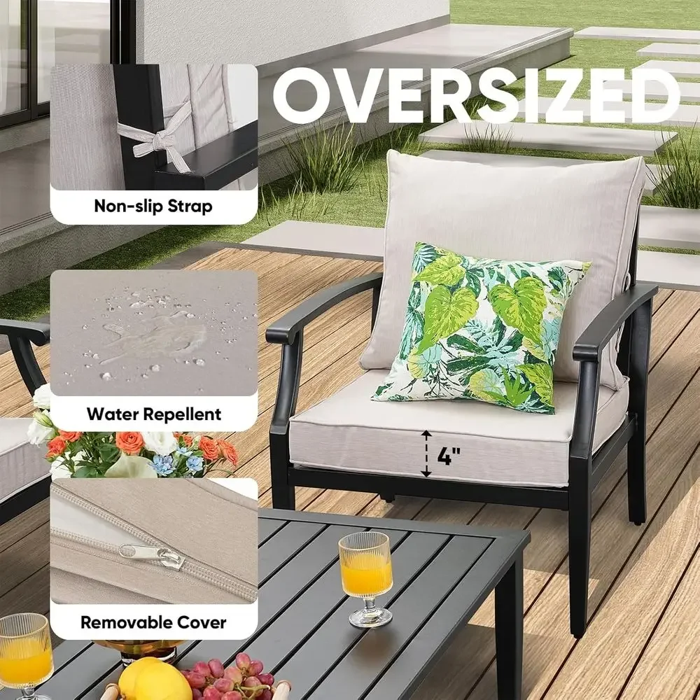 طقم أثاث خارجي مكون من 4 قطع:  - مراجعة Outdoor Furniture Loveseat وسعره