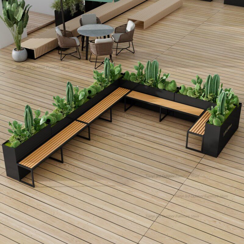مقعد زهور خارجي من الفولاذ الم - مراجعة Outdoor Furniture Bench وسعره