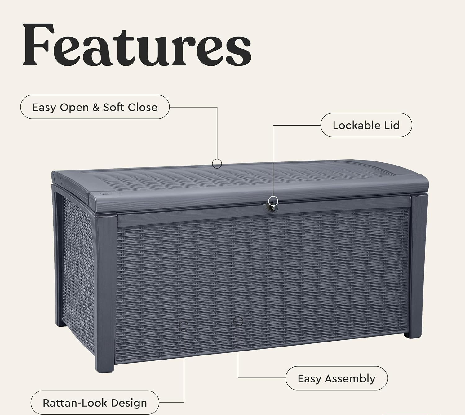 صندوق تخزين خارجي سعة 110 جالو - مراجعة Outdoor Furniture Bench وسعره