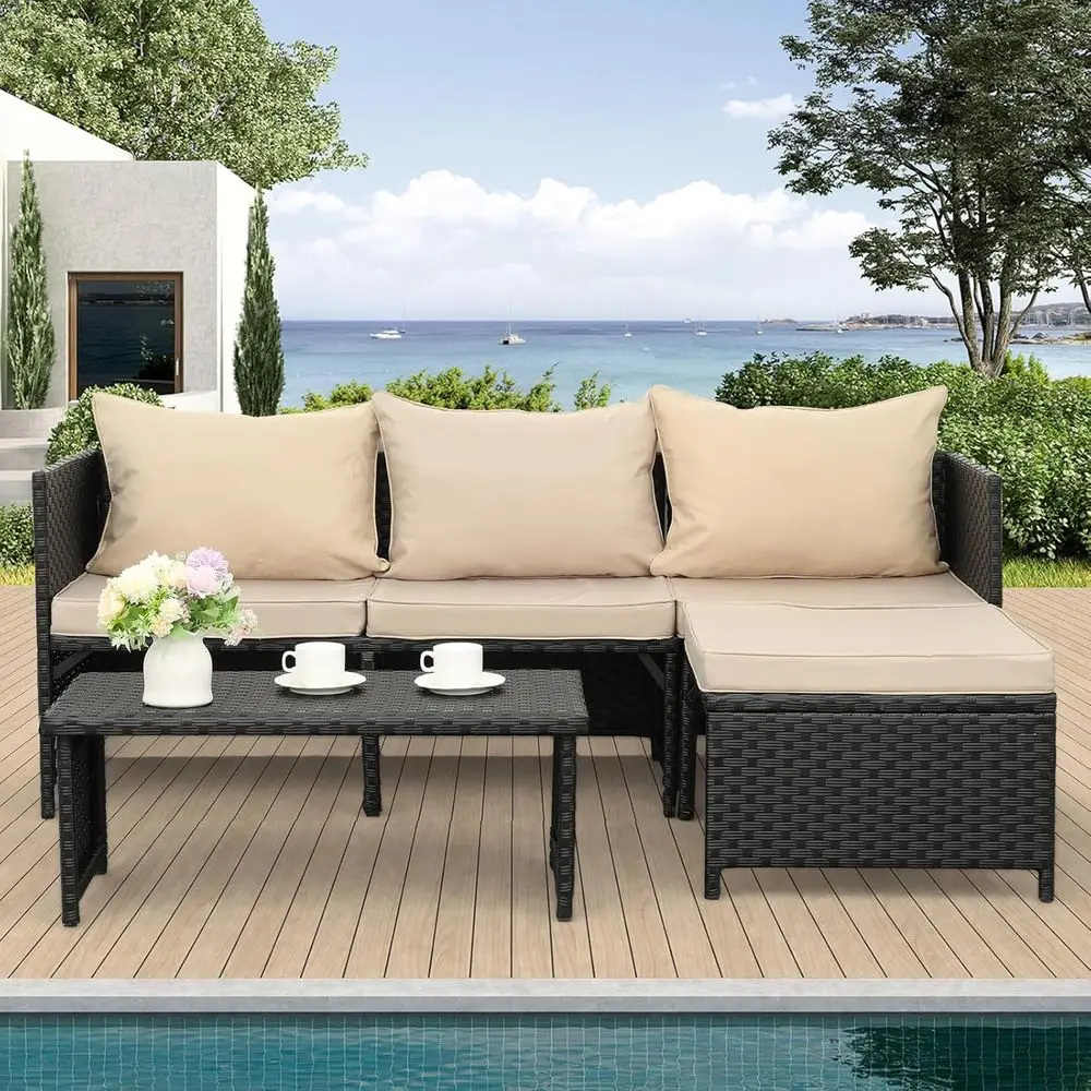 طقم أثاث خارجي من 3 قطع مصنوع  - مراجعة Outdoor Furniture Loveseat وسعره