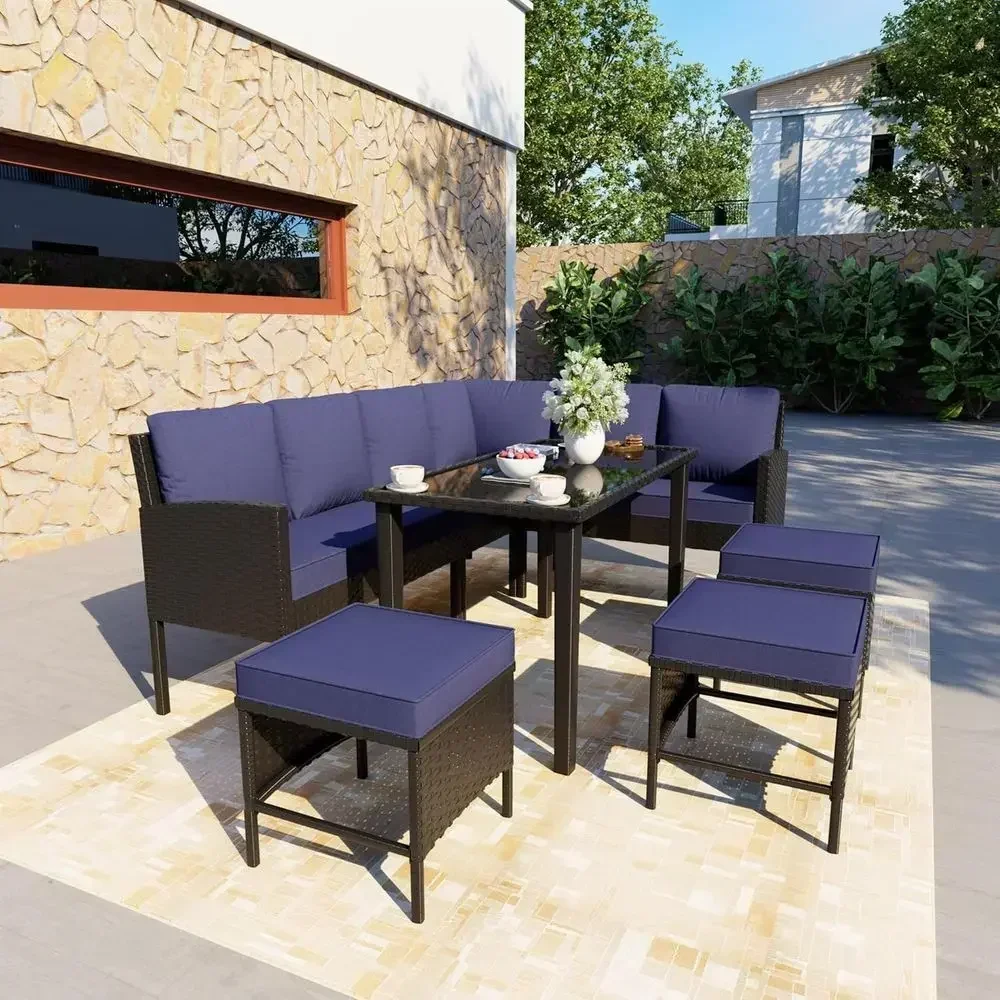 طقم أثاث خارجي مكون من 7 قطع م - مراجعة Outdoor Furniture Dining Set وسعره