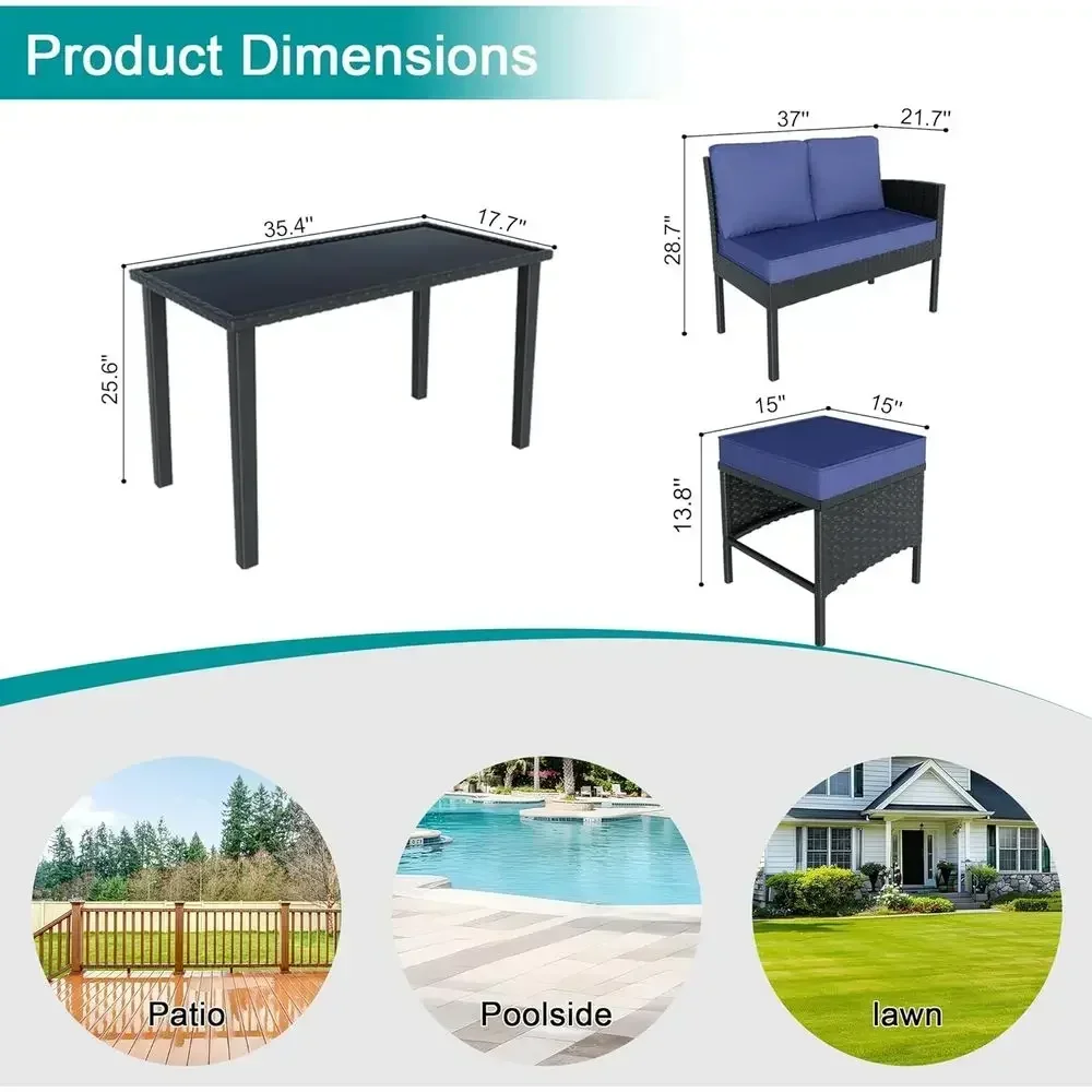 طقم أثاث خارجي مكون من 7 قطع م - مراجعة Outdoor Furniture Dining Set وسعره