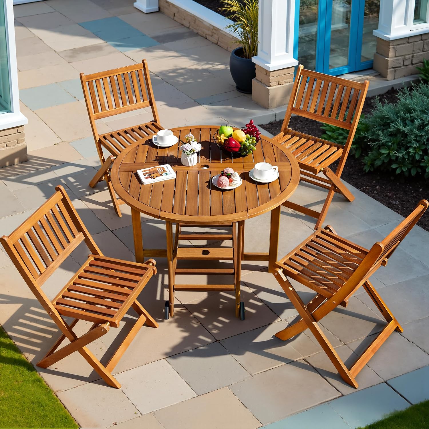 طقم أثاث طعام خارجي من 5 قطع،  - مراجعة Outdoor Furniture Dining Set وسعره