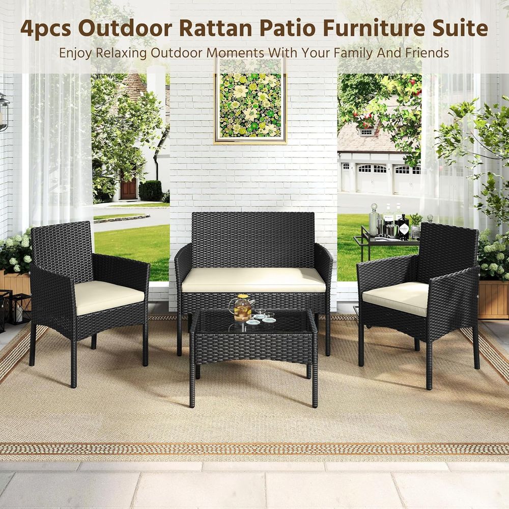 طقم أثاث خارجي مكون من 4 قطع:  - مراجعة Outdoor Furniture Loveseat وسعره
