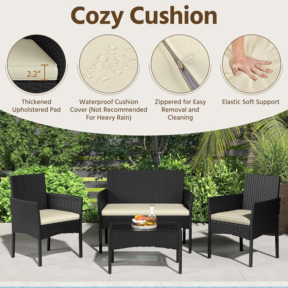 طقم أثاث خارجي مكون من 4 قطع:  - مراجعة Outdoor Furniture Loveseat وسعره