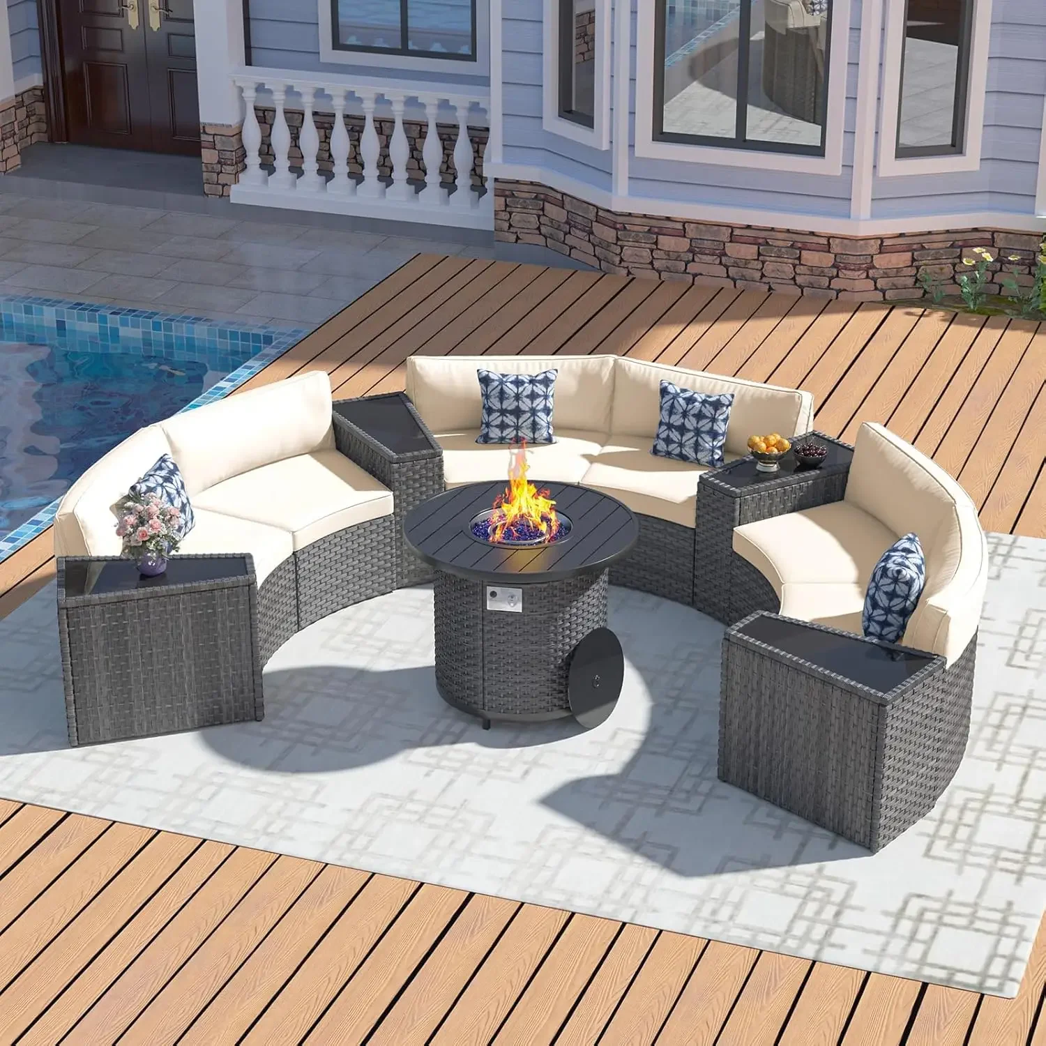 مجموعة أثاث الفناء مع طاولة حف - مراجعة Outdoor Furniture Material وسعره
