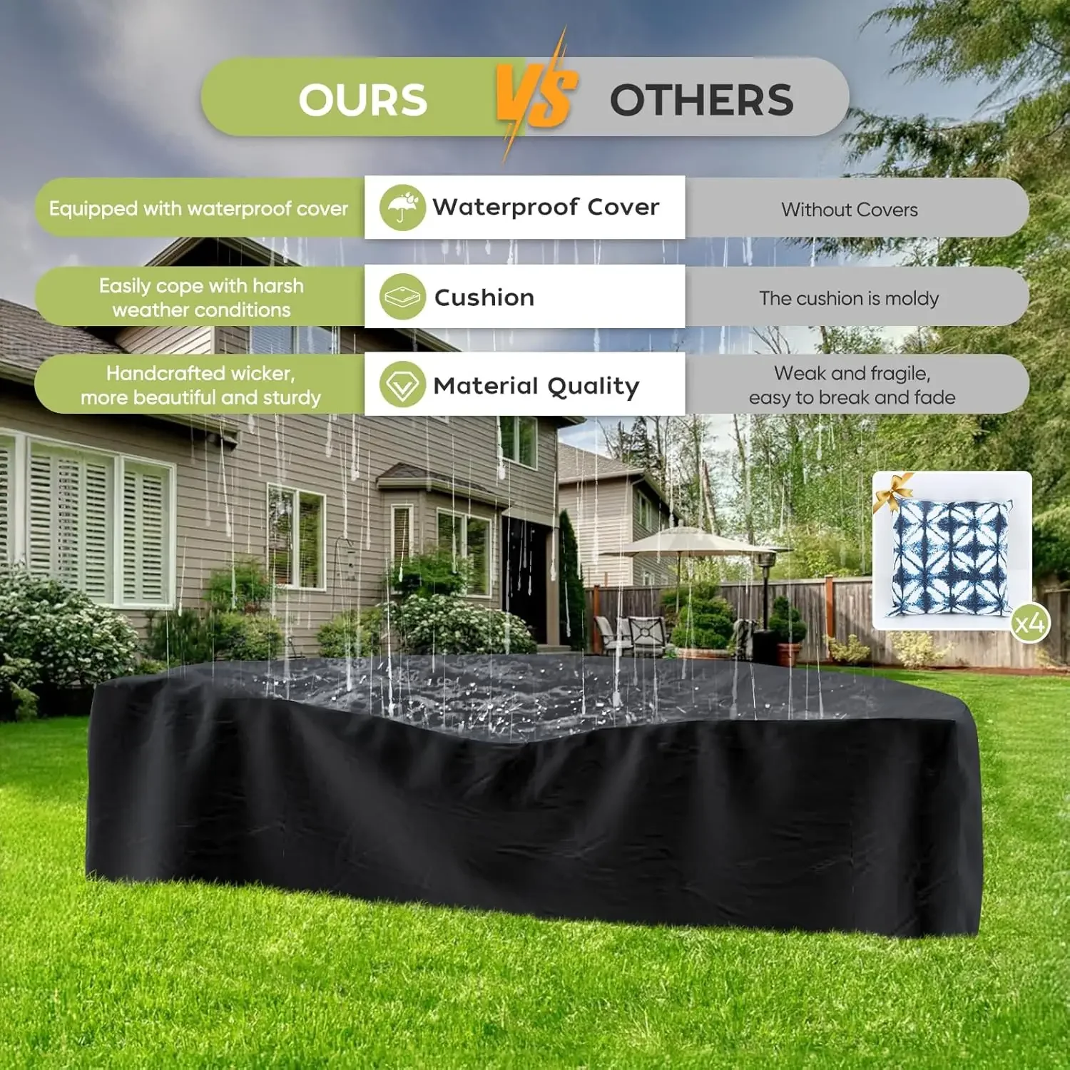 مجموعة أثاث الفناء مع طاولة حف - مراجعة Outdoor Furniture Material وسعره