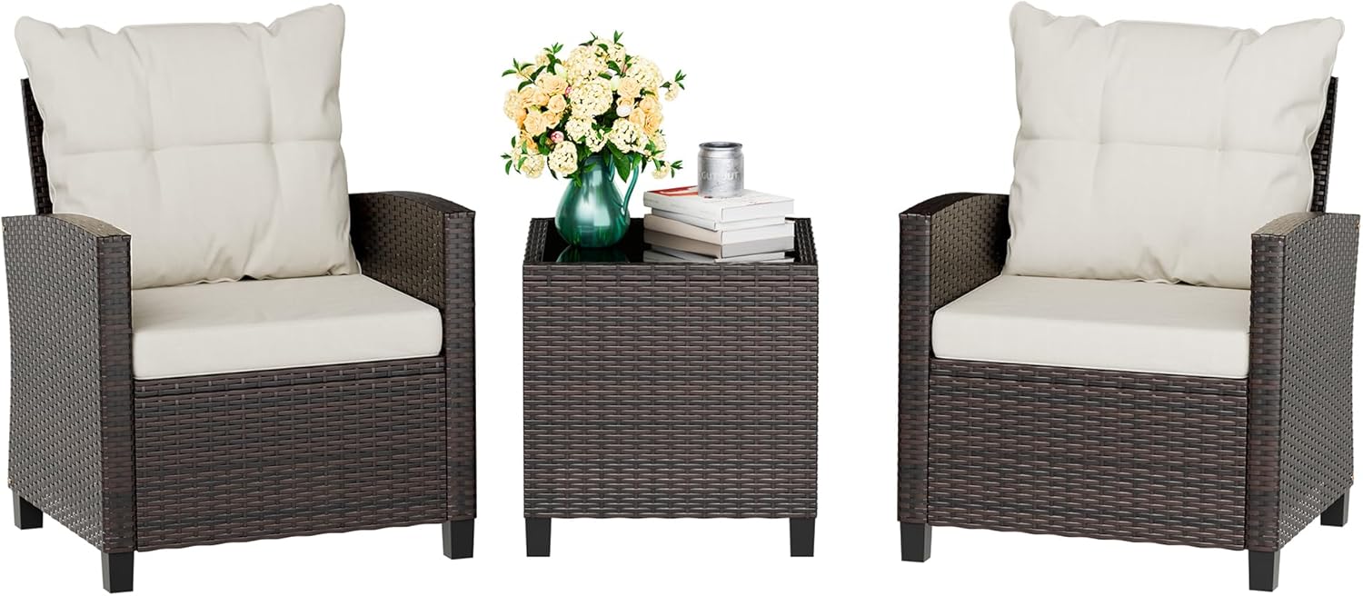 طقم بيسترو من الخيزران المضغوط - مراجعة Outdoor Furniture Cushions وسعره