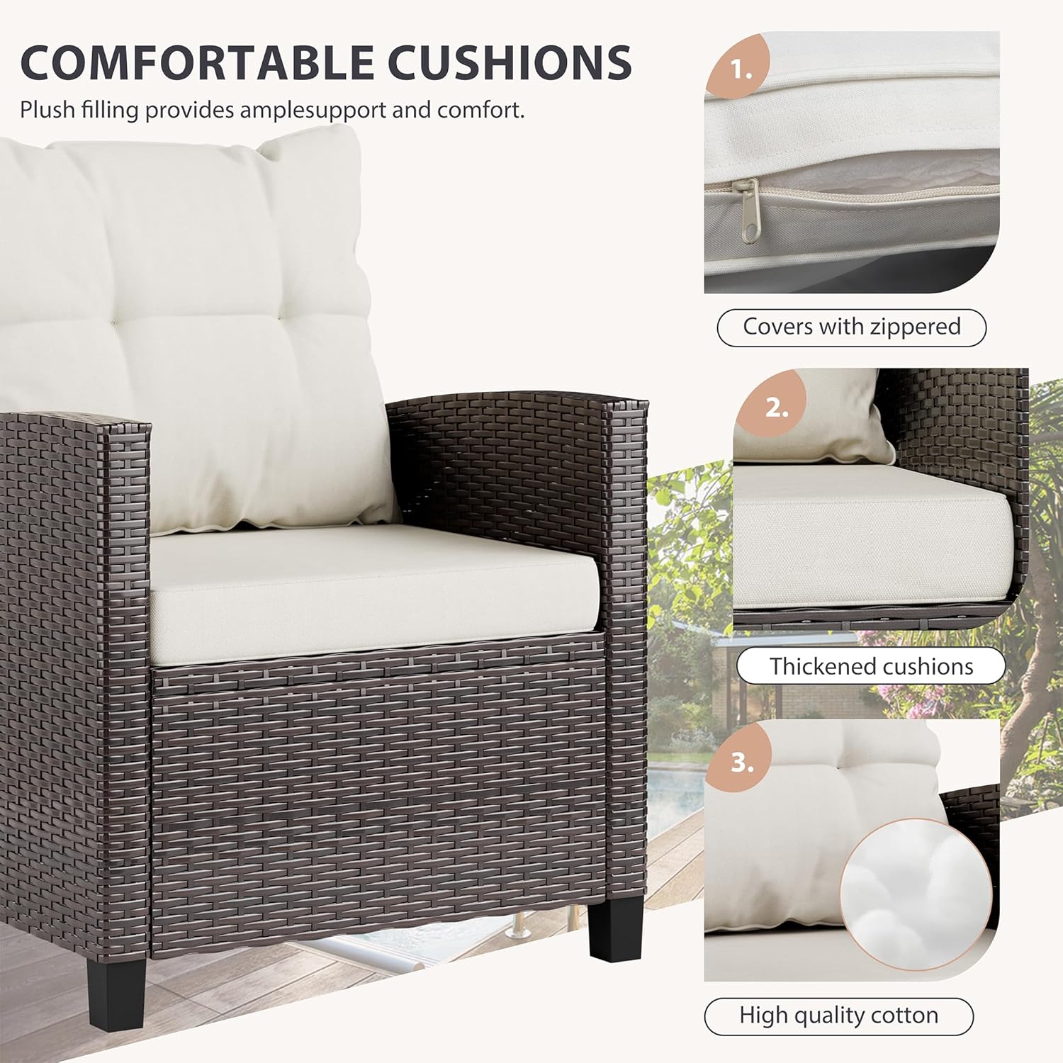 طقم بيسترو من الخيزران المضغوط - مراجعة Outdoor Furniture Cushions وسعره