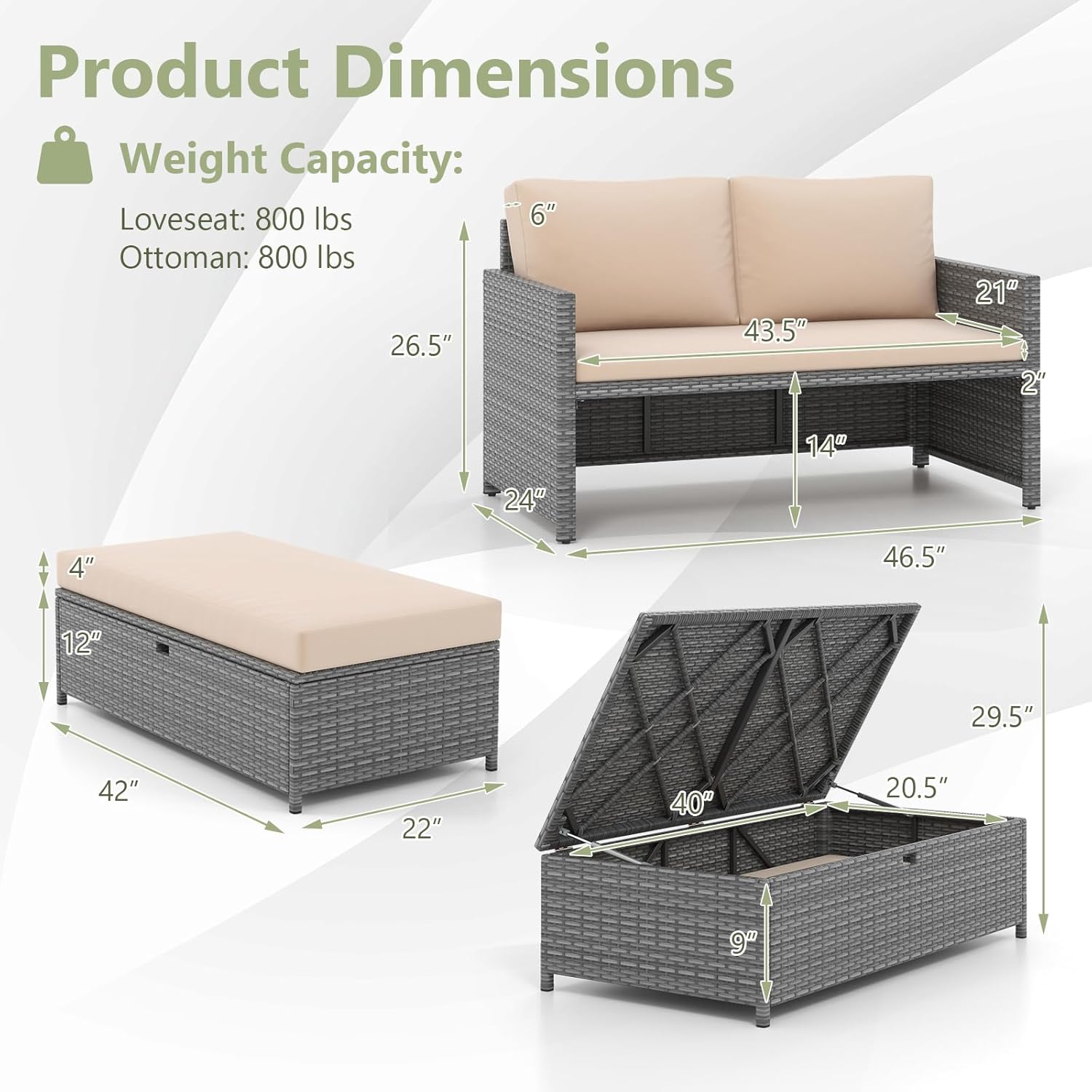 سرير نهاري من الخوص للفناء الخ - مراجعة Outdoor Furniture Loveseat وسعره