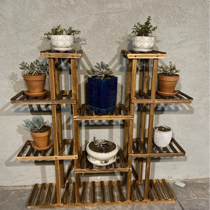 رف نباتي خشبي حامل أوعية الزهو - مراجعة Outdoor Furniture On Sale وسعره