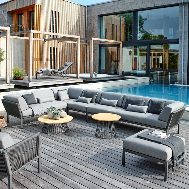 أريكة زاوية جديدة على شكل حرف  - مراجعة Outdoor Furniture Material وسعره