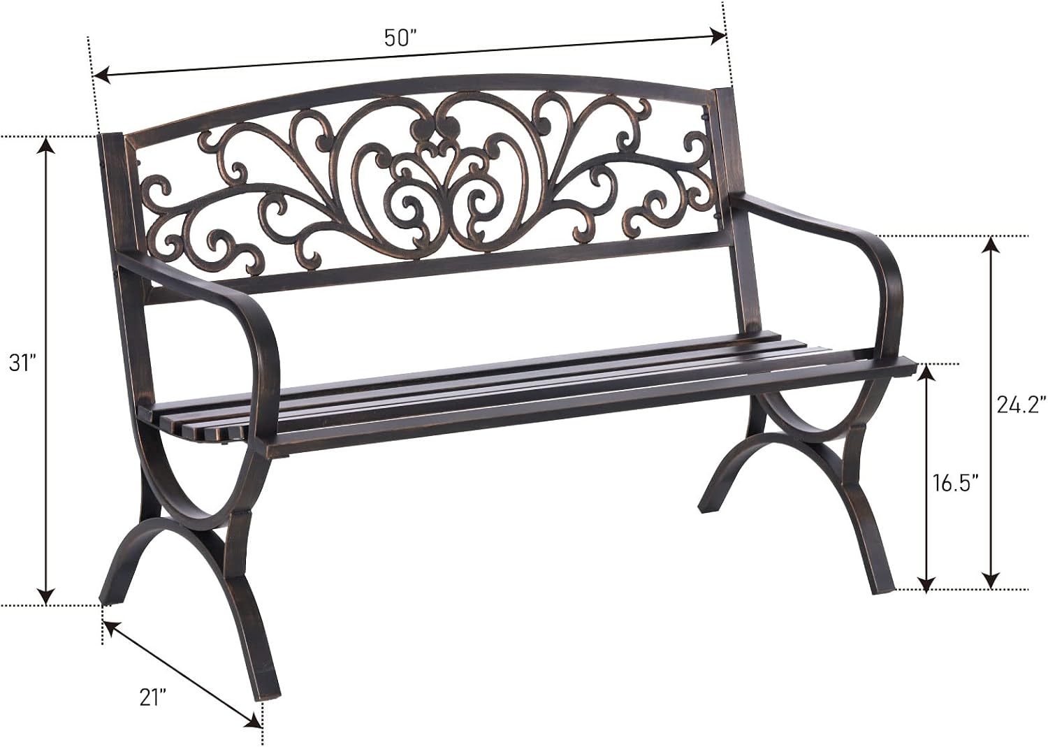 مقعد حديقة خارجي برونزي مقاس 5 - مراجعة Outdoor Furniture Bench وسعره