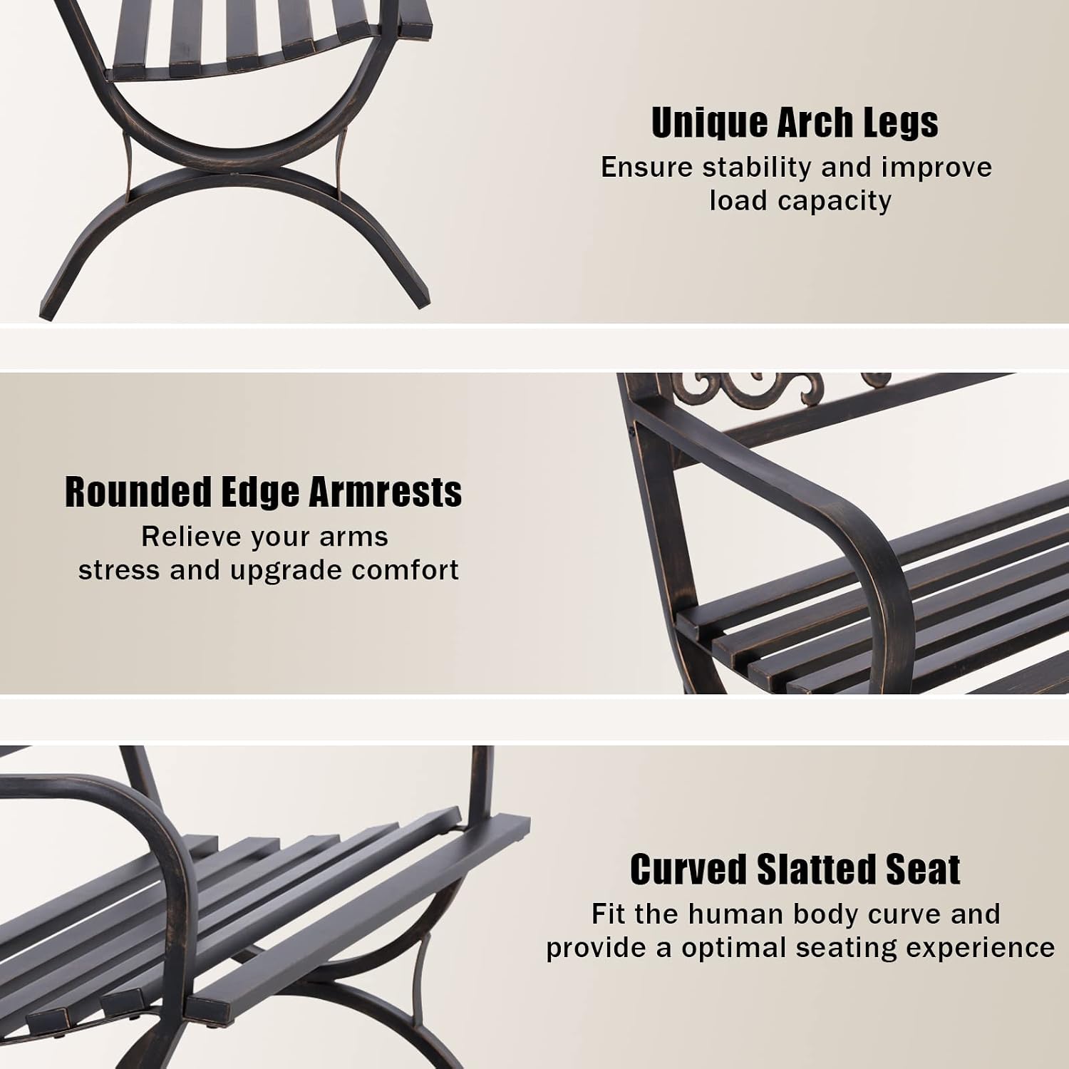 مقعد حديقة خارجي برونزي مقاس 5 - مراجعة Outdoor Furniture Bench وسعره