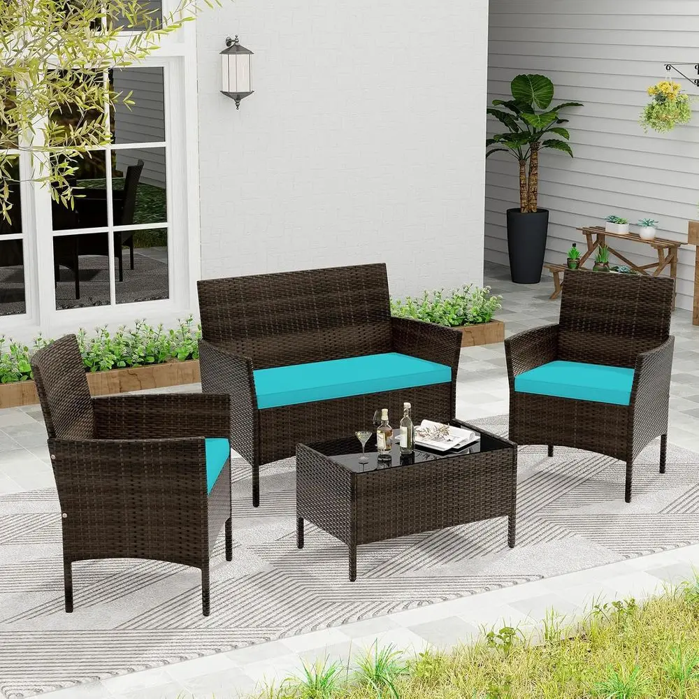 طقم أثاث خارجي من 4 قطع باللون - مراجعة Outdoor Furniture Loveseat وسعره