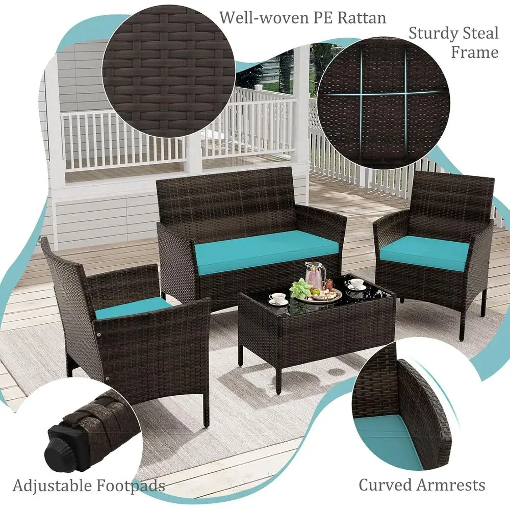 طقم أثاث خارجي من 4 قطع باللون - مراجعة Outdoor Furniture Loveseat وسعره
